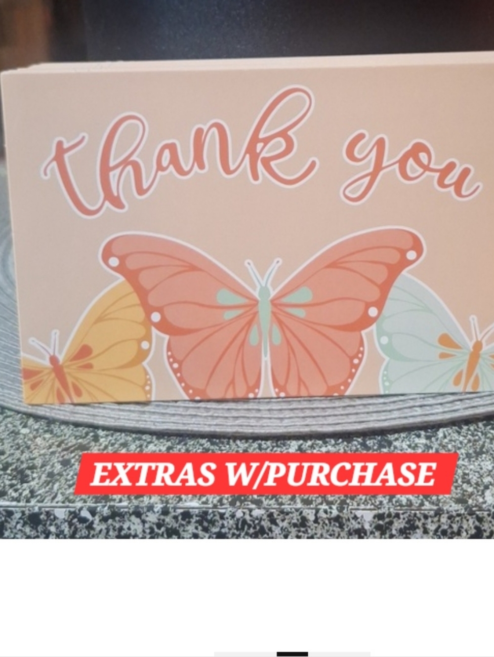 25ct. 4x6 🦋Thank You Cards Bonus 3 Random Polymailers ✨️PRICE FIRM✨️